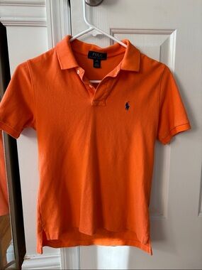 Polo by Ralph Lauren Bright Orange Short Sleeve Polo with Navy Pony